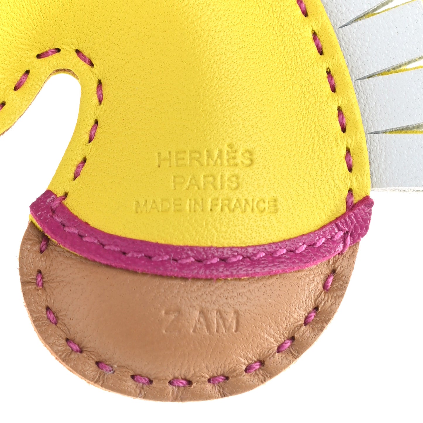 Milo Lambskin Geegee Camail Bag Charm Lime Chai Rose Pourpre