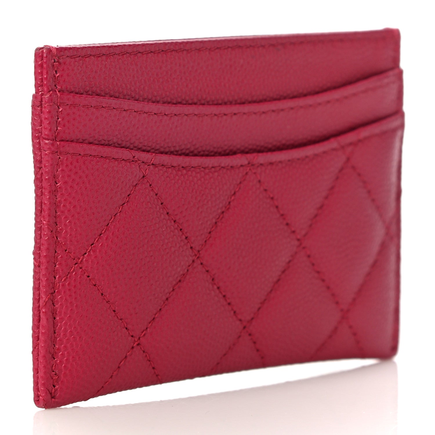 Chanel Caviar Quilted Card Holder Dark Pink 3 of 12