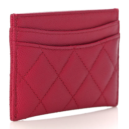 Chanel Caviar Quilted Card Holder Dark Pink 3 of 12