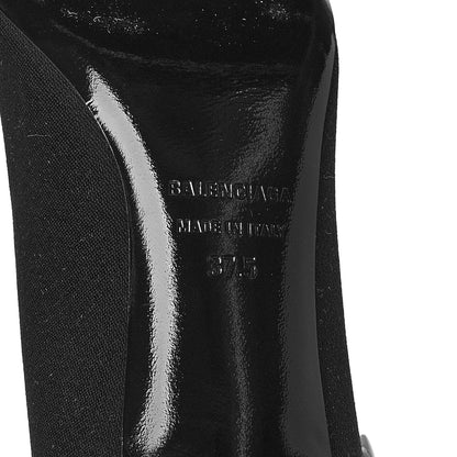 Balenciaga Jersey Crepe Extreme Pointed Toe Knife Booties 37.5 Black 6 of 7