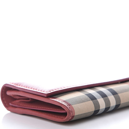 Burberry Calfskin Horseferry Check Porter Continental Wallet Copper Pink 6 of 8