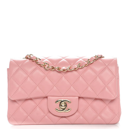 Chanel Lambskin Quilted Mini Rectangular Flap Pink 1 of 7