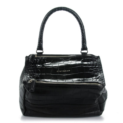 Givenchy Calfskin Crocodile Embossed Small Pandora Black 1 of 7