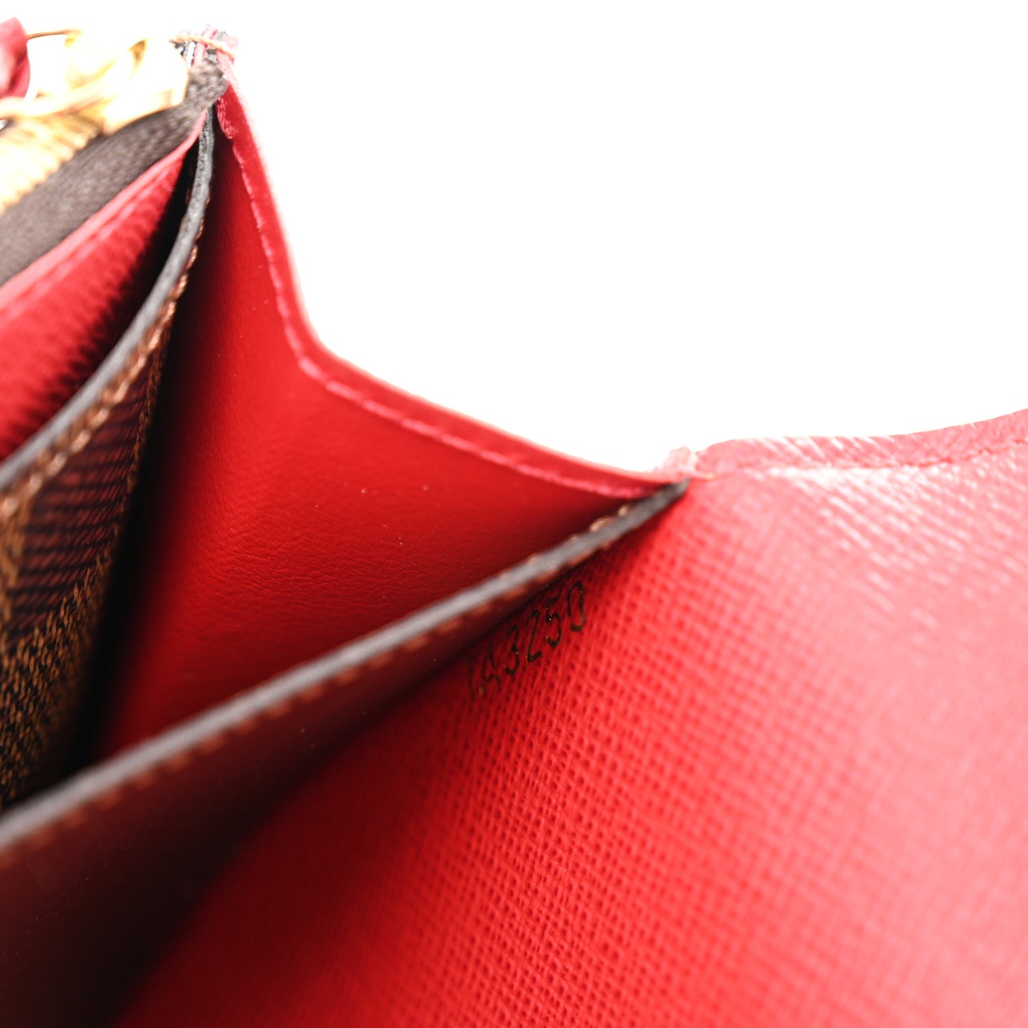 Damier Ebene Emilie Wallet Red