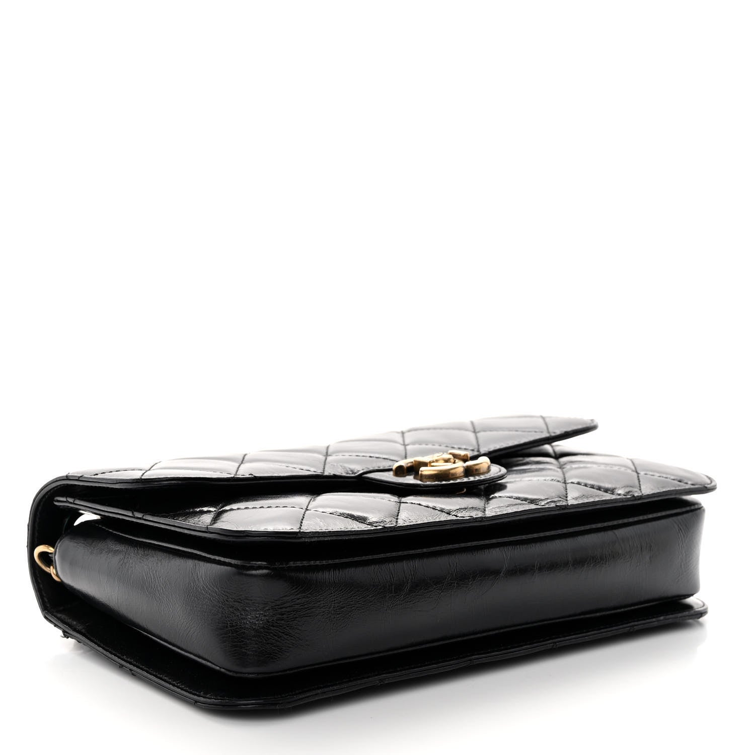 Chanel Glazed Calfskin Quilted Large Perfect Edge Flap Black 4 of 11