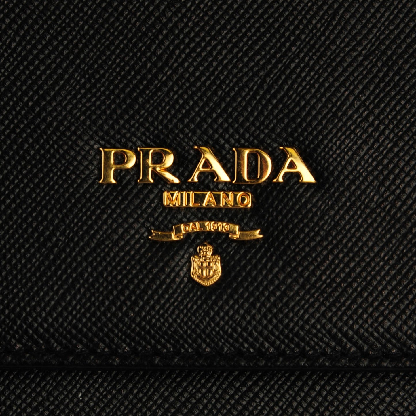 Saffiano Metal Oro Chain Wallet Nero Black