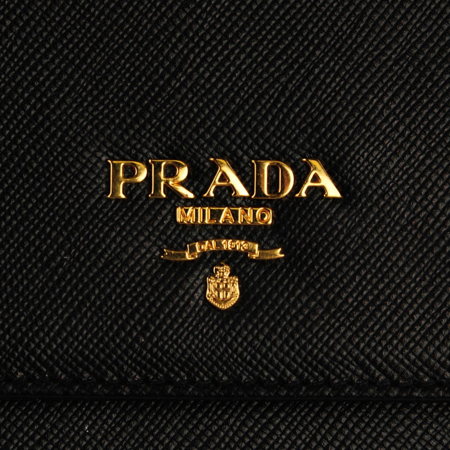 Prada Saffiano Metal Oro Chain Wallet Nero Black 6 of 8