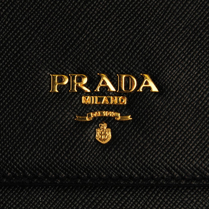 Prada Saffiano Metal Oro Chain Wallet Nero Black 6 of 8