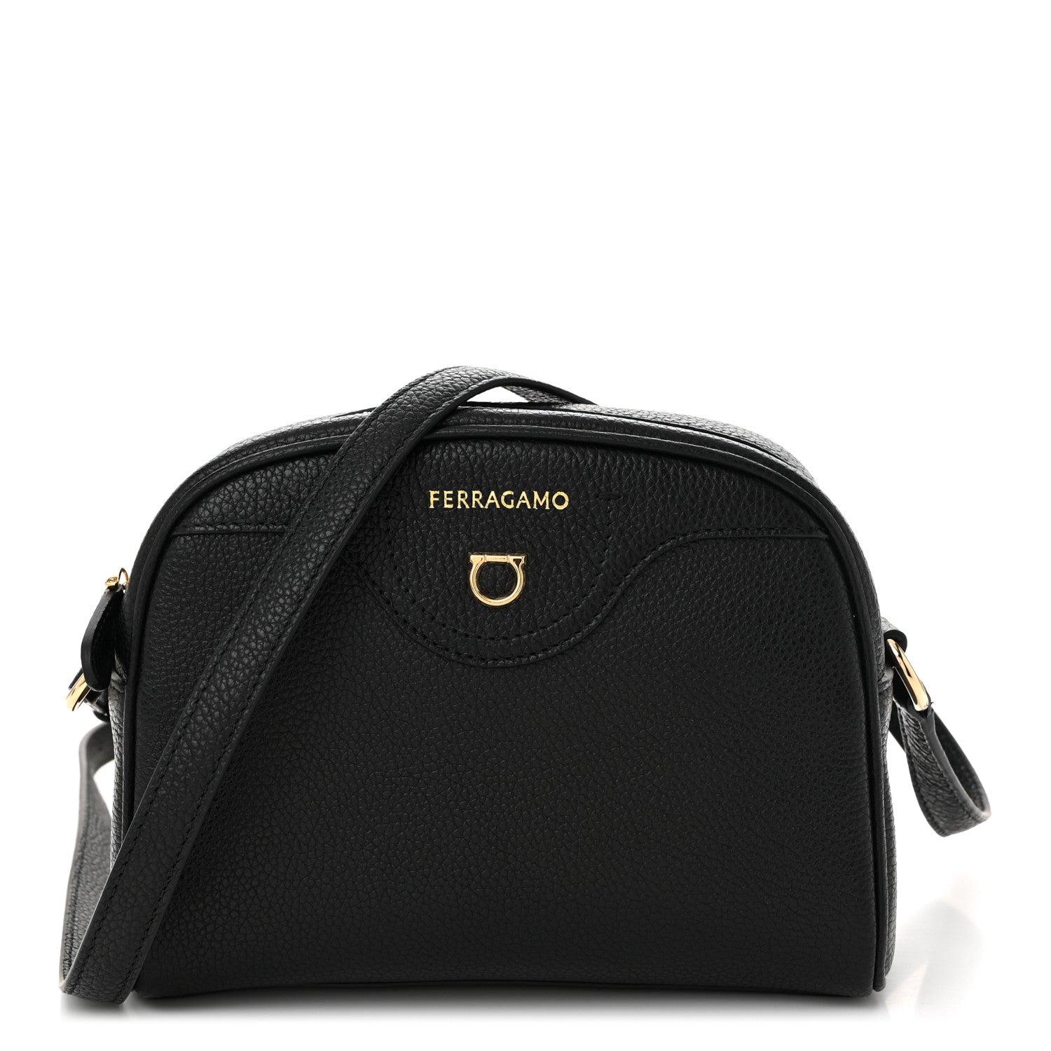 Salvatore Ferragamo Calfskin Travel Camera Crossbody Bag Black 1 of 9