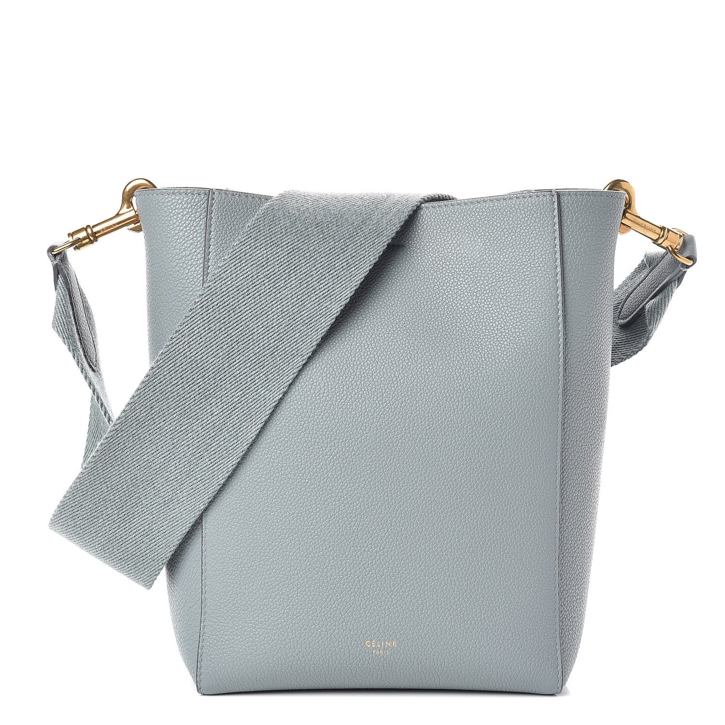 Soft Grained Calfskin Small Sangle Bucket Bag Storm