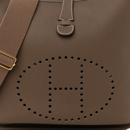 Hermes Taurillon Clemence Evelyne III GM Etoupe 8 of 11