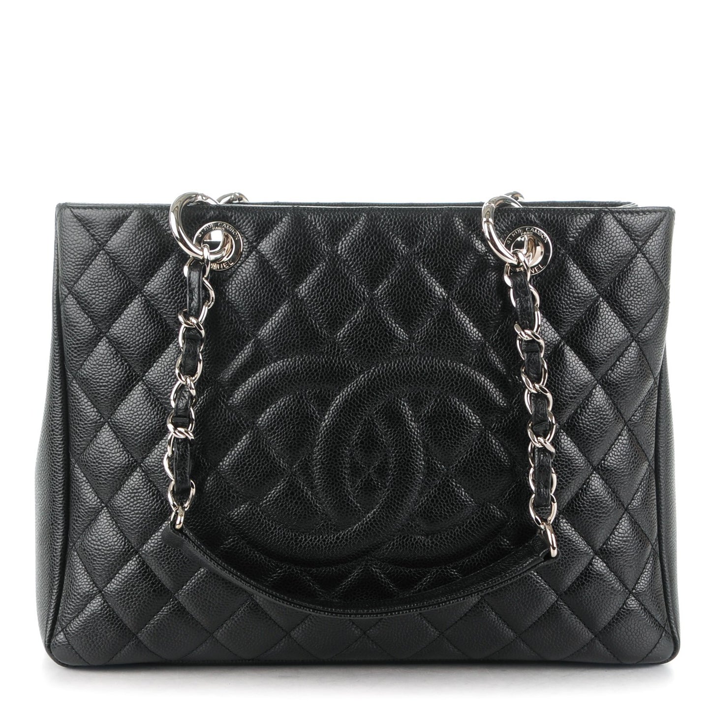 Caviar Quilted Grand Shopping Tote GST Black