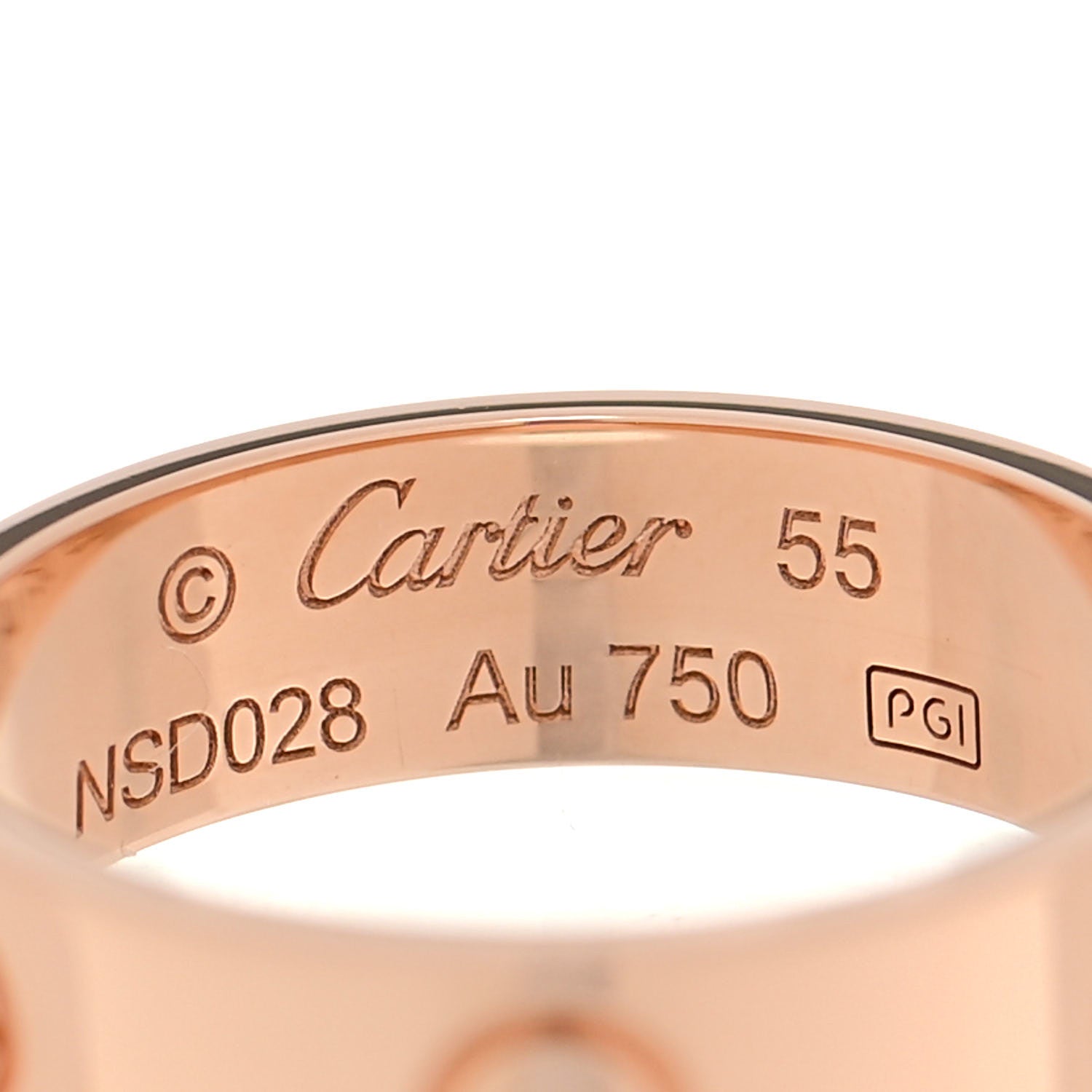Cartier 18K Pink Gold 5.5mm LOVE Ring 55 7.25 3 of 5
