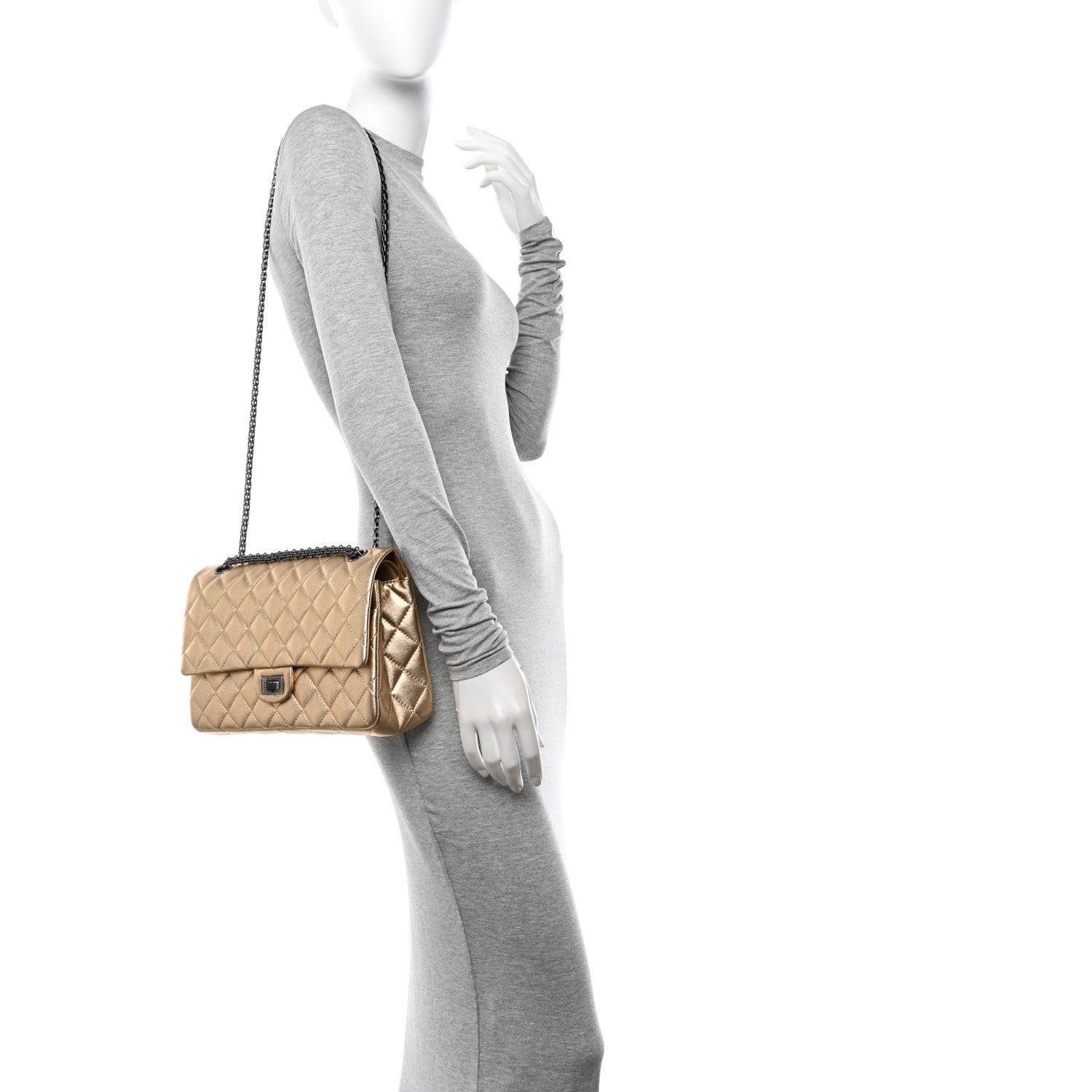 Chanel Metallic Calfskin Quilted 2.55 Reissue 226 Flap Gold 2 of 11