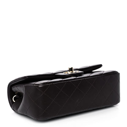 Chanel Lambskin Quilted Mini Rectangular Flap Dark Brown 4 of 13