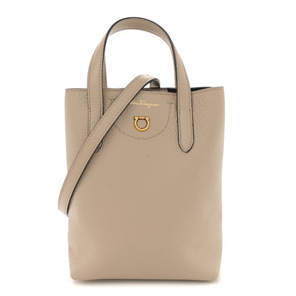 Salvatore Ferragamo Tumbled Calfskin Gancini Mini Bag Beige 1 of 10