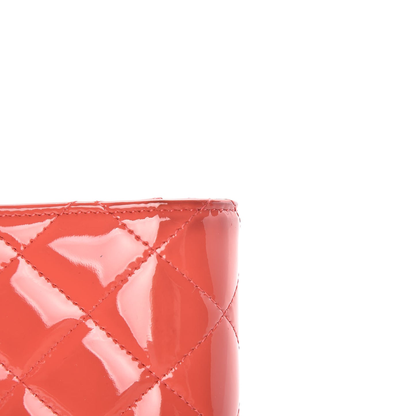 Patent Calfskin Quilted Large Flap Wallet Dark Pink