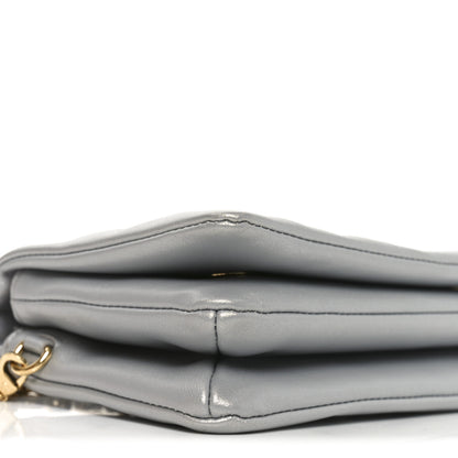 Louis Vuitton Metallic Lambskin Embossed Monogram Pochette Coussin Silver 14 of 19