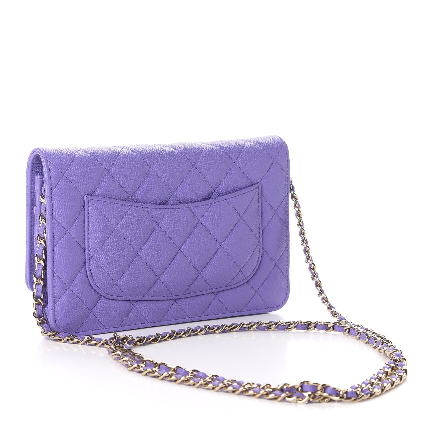 Chanel Caviar Quilted Wallet On Chain WOC Purple 3 of 12
