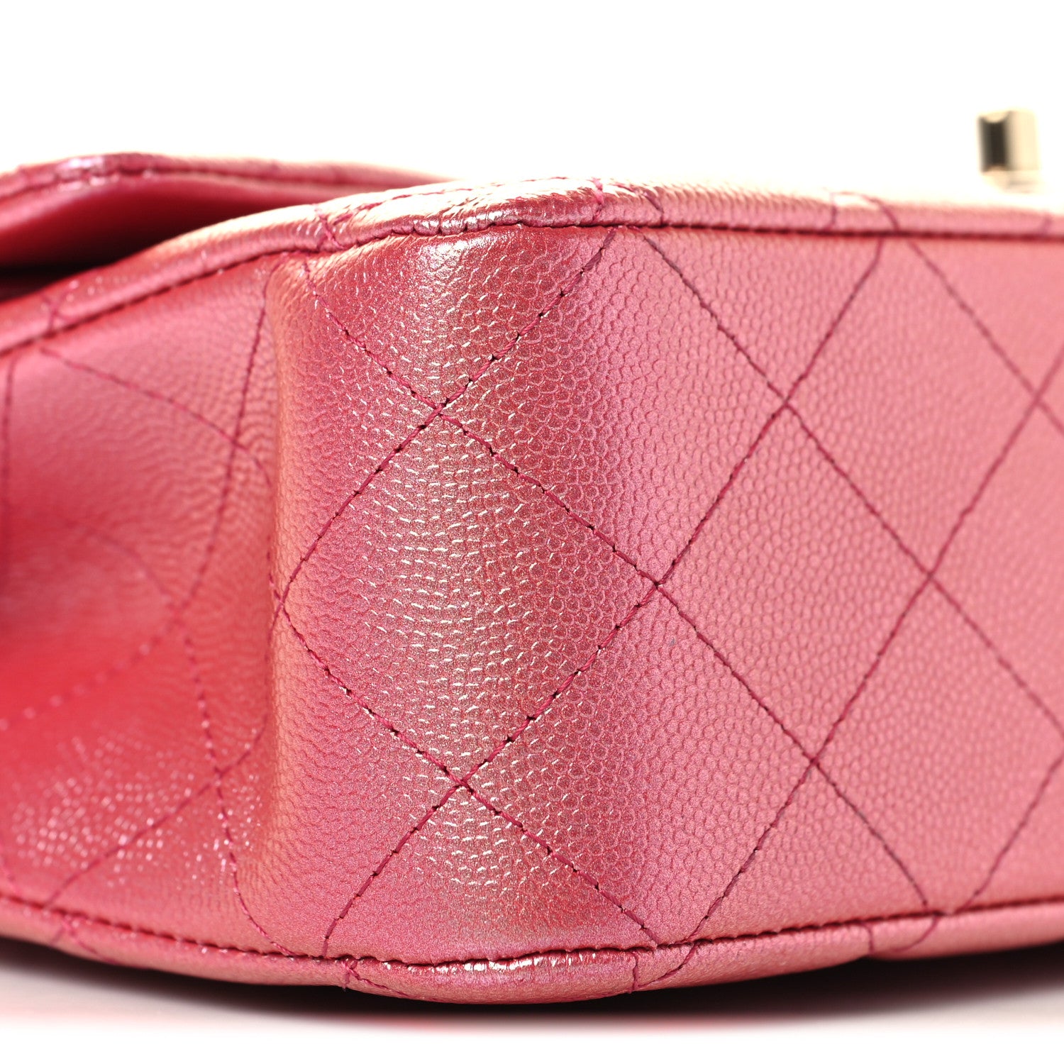 Chanel Iridescent Caviar Quilted Medium Double Flap Dark Pink 9 of 10