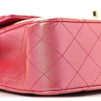 Chanel Iridescent Caviar Quilted Medium Double Flap Dark Pink 9 of 10