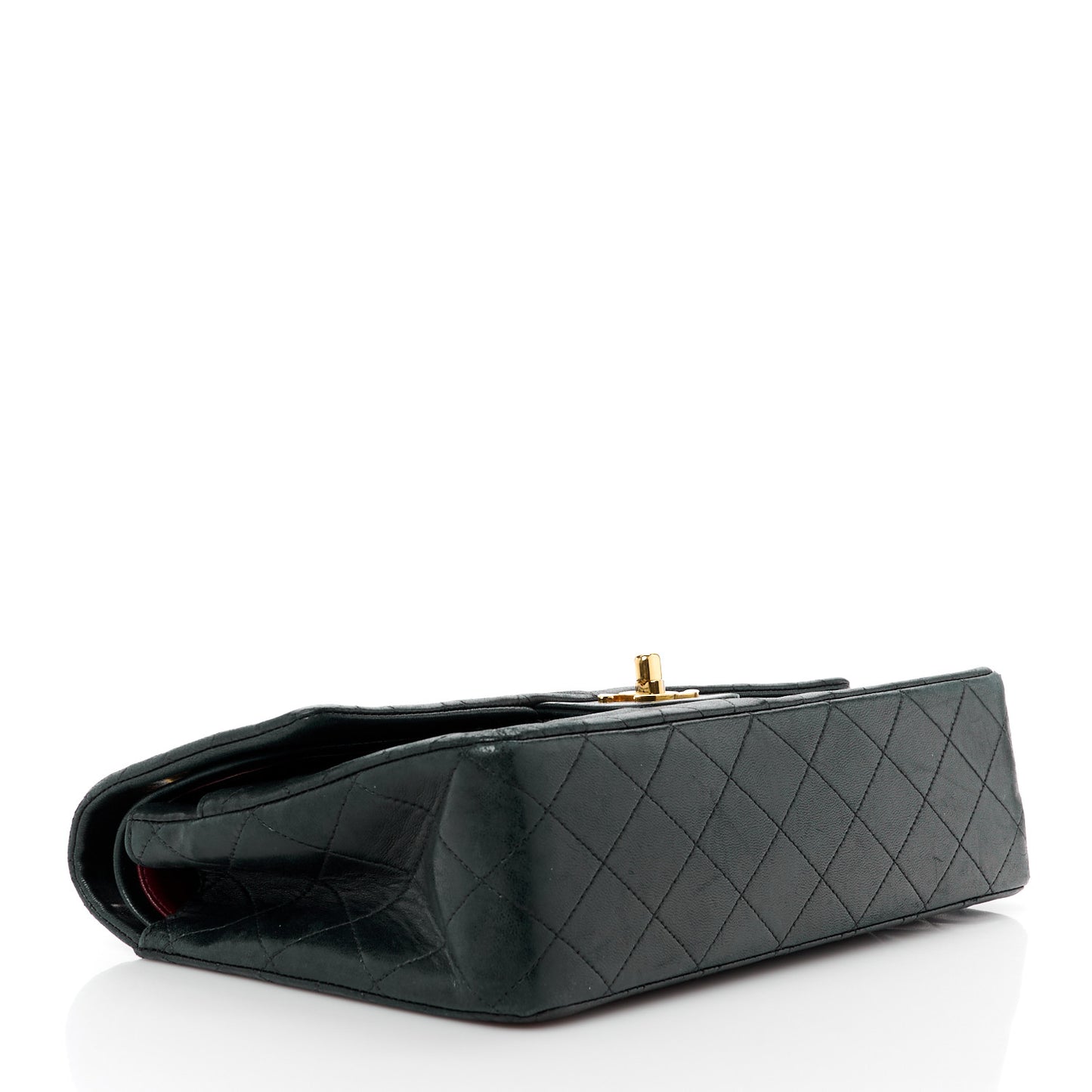 Lambskin Quilted Medium Double Flap Black