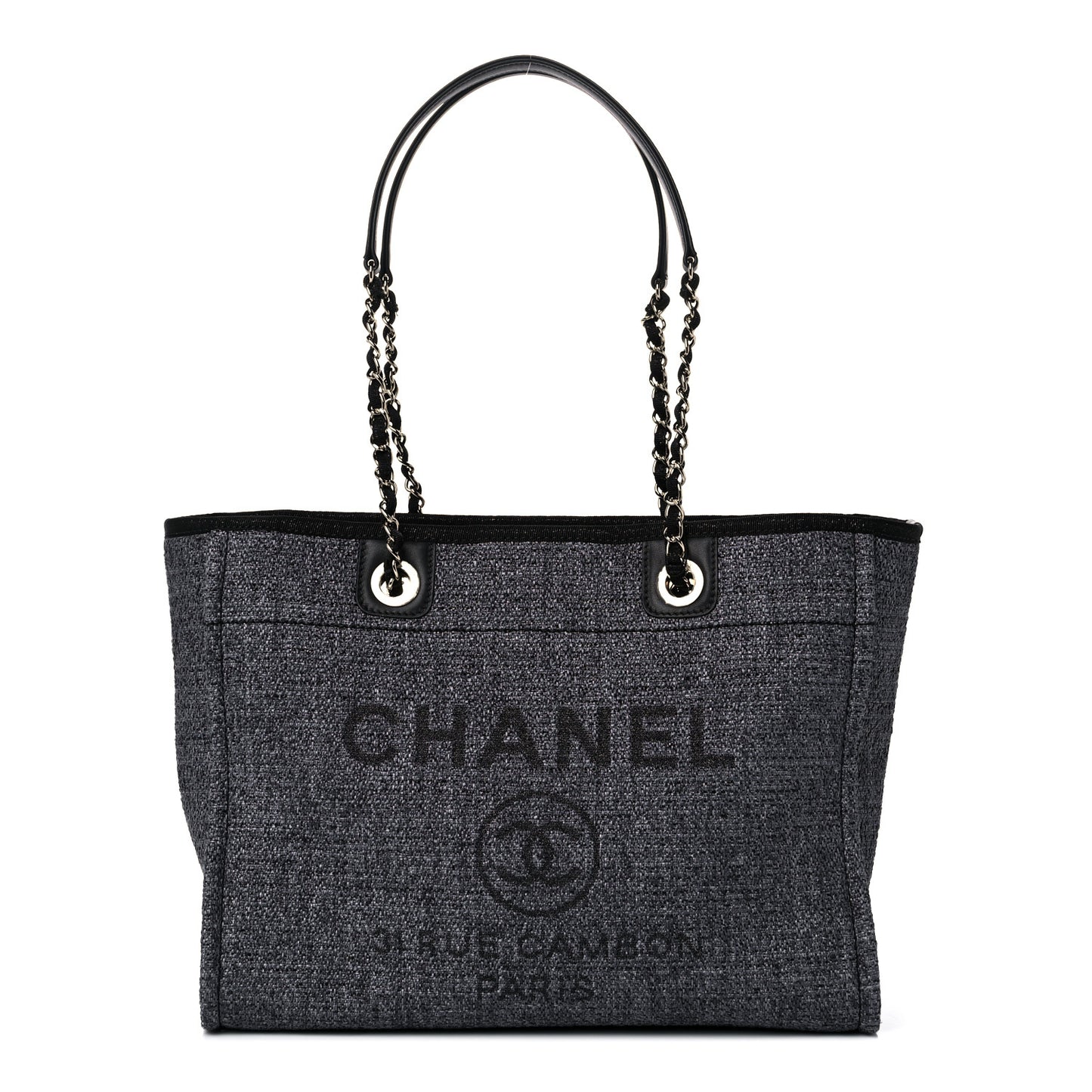 Lurex Boucle Small Deauville Tote Black