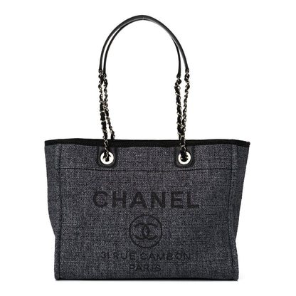 Chanel Lurex Boucle Small Deauville Tote Black 1 of 10