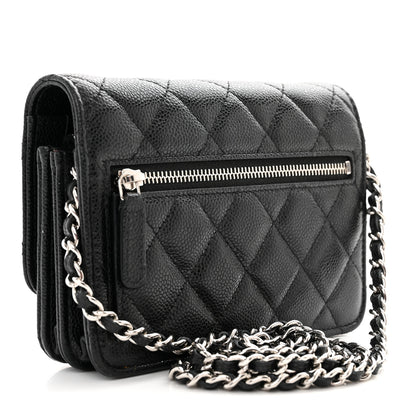 Chanel Caviar Quilted Mini Wallet On Chain WOC Black 3 of 11