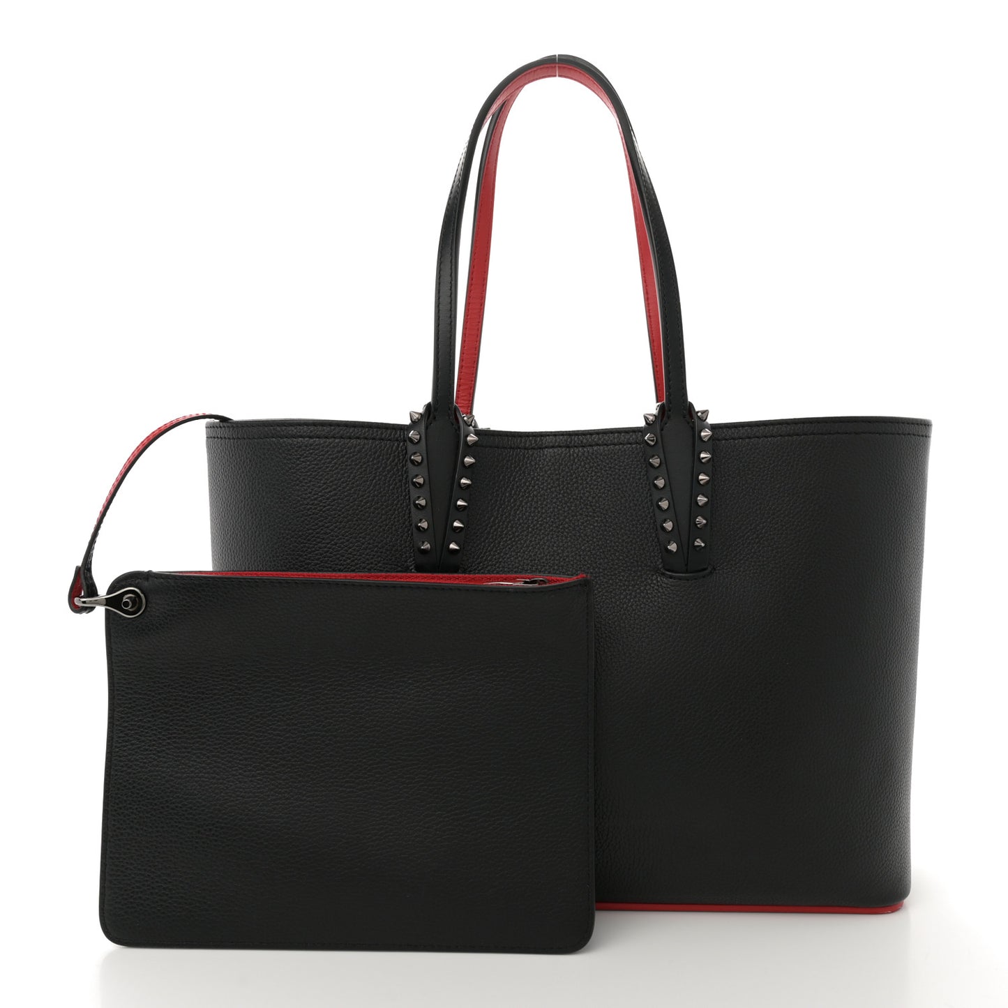 Calfskin Empire Spikes Small East West Cabata Tote Black