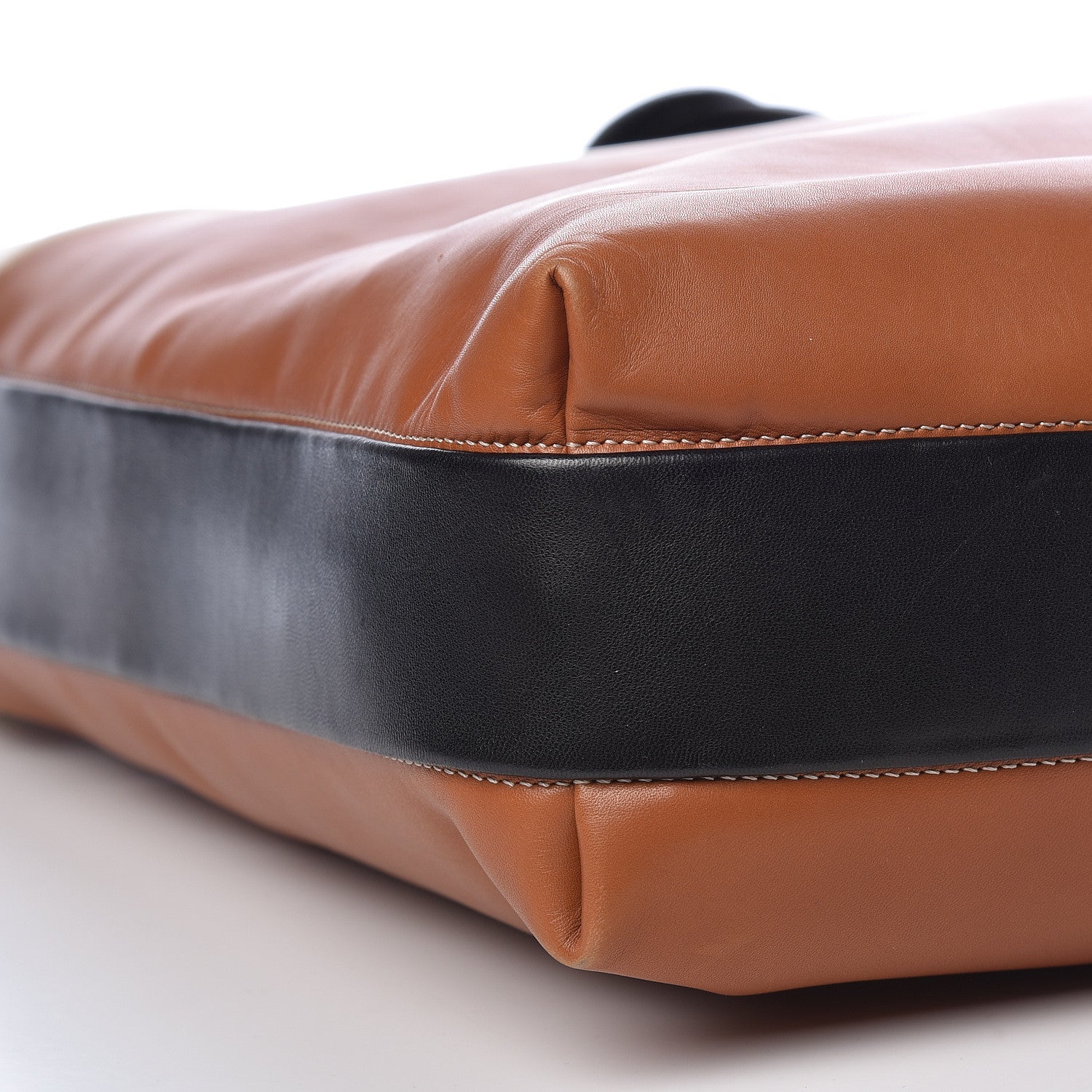 Celine Lambskin Calfskin Band Twisted Cabas Tan 11 of 15