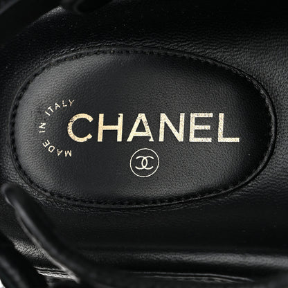 Chanel Grained Calfskin Velcro Dad Sandals 38 Black 6 of 9