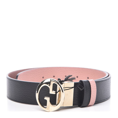 Gucci Calfskin 1973 Reversible Belt 90 36 Black Pink 1 of 9