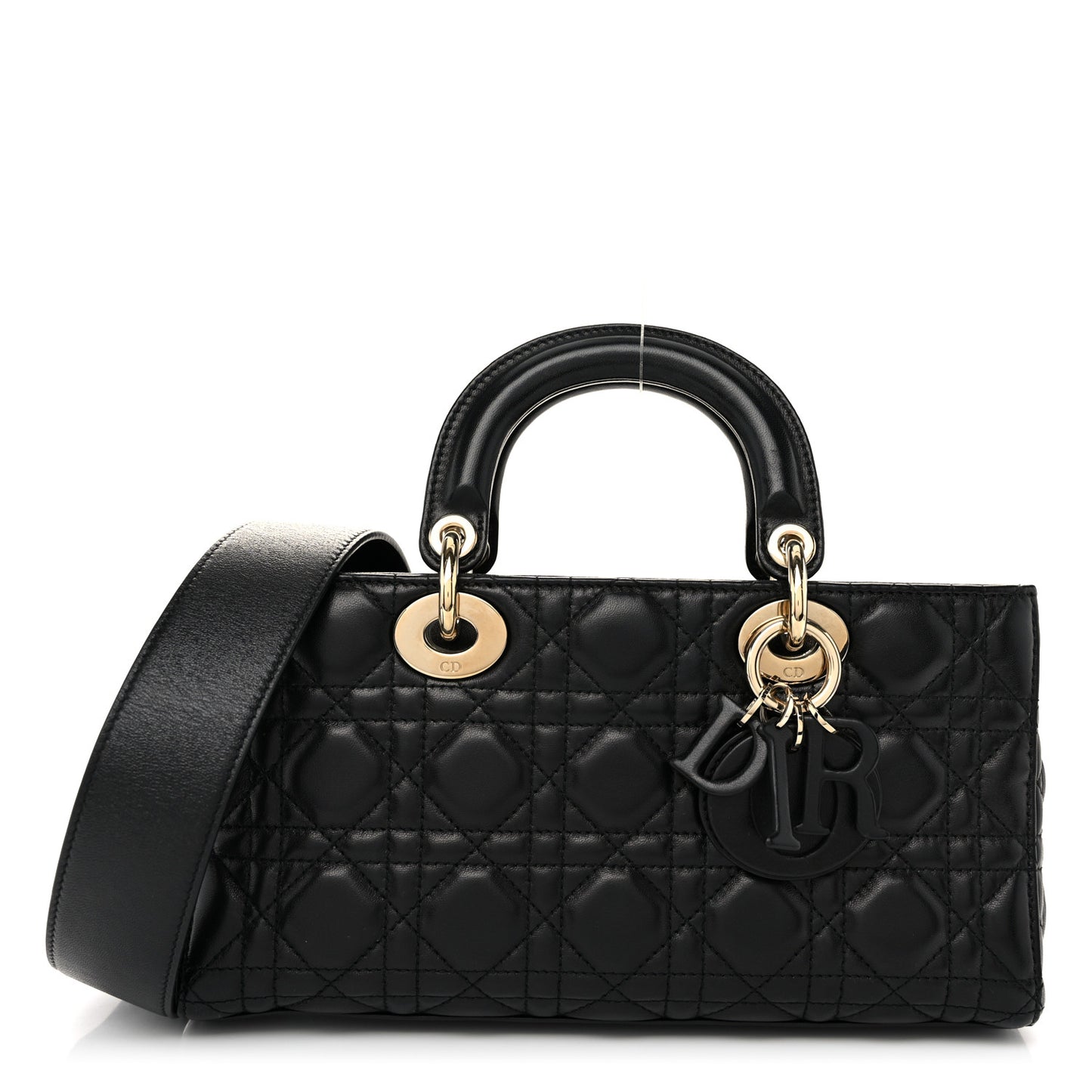Lambskin Cannage Medium Lady D-Joy Black