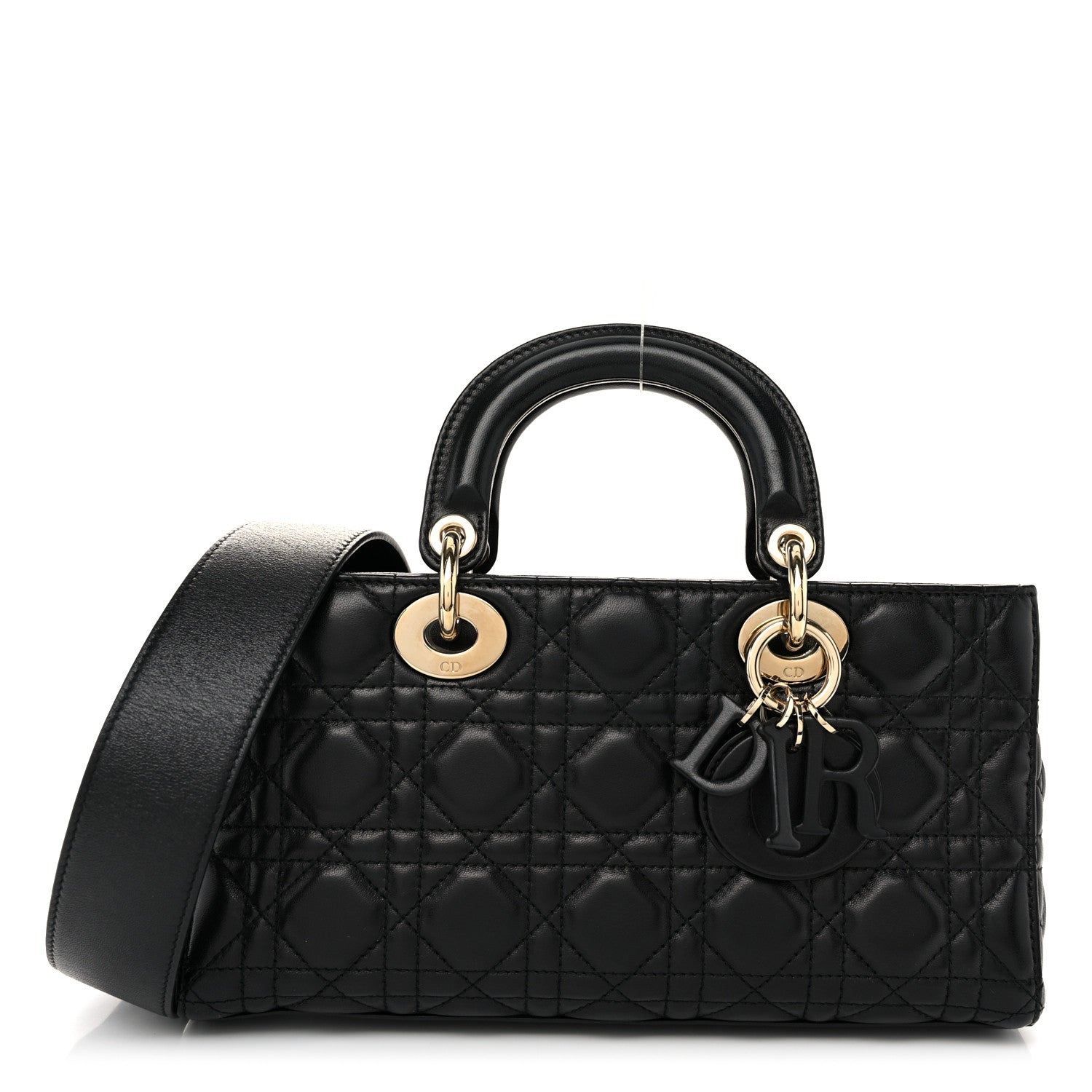 Christian Dior Lambskin Cannage Medium Lady D-Joy Black 1 of 10
