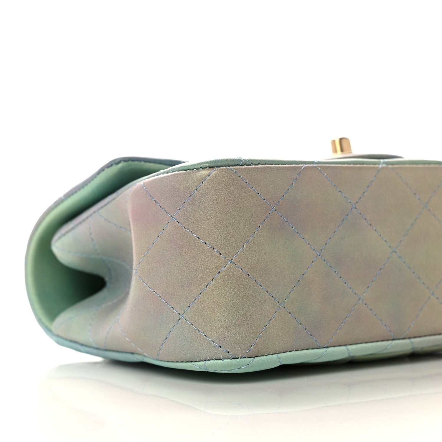 Chanel Lambskin Quilted Ombre Mini Top Handle Rectangular Flap Blue Green 9 of 11