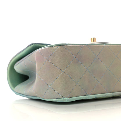Chanel Lambskin Quilted Ombre Mini Top Handle Rectangular Flap Blue Green 9 of 11