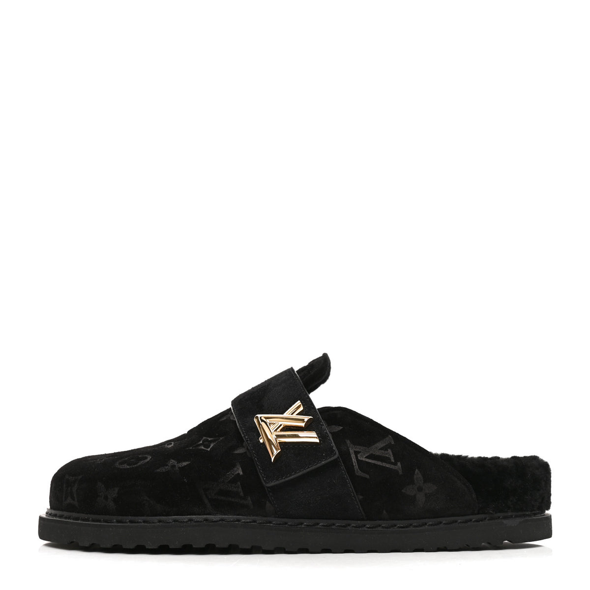 Louis Vuitton Suede Shearling Cosy Comfort Clog 40 Black 1 of 7