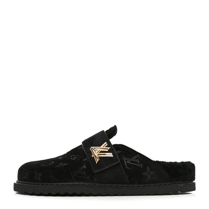 Louis Vuitton Suede Shearling Cosy Comfort Clog 40 Black 1 of 7