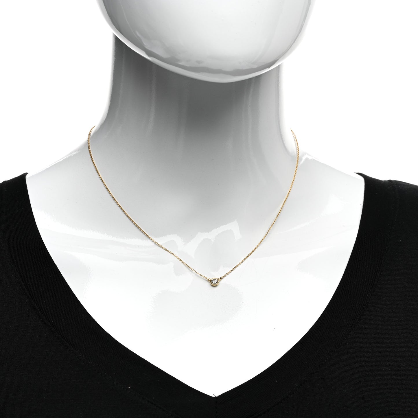 18K Yellow Gold Diamond .21ct Elsa Peretti Diamonds by the Yard Pendant Necklace