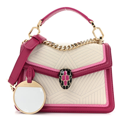 Bulgari Quilted Nappa Smooth Calfskin Serpenti Forever Diamond Blast Pink 3 of 11