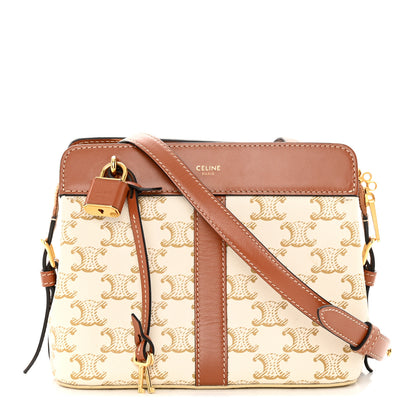 Celine Calfskin Canvas Triomphe Teen Cabas De France White 1 of 19