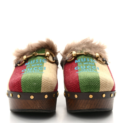 Gucci Canvas 100 Centennial Music Horsebit Amstel Slingback Clogs 36 Multicolor 2 of 8