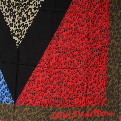 Louis Vuitton Leopard V Giant Square Stole Scarf Kaki 1 of 5