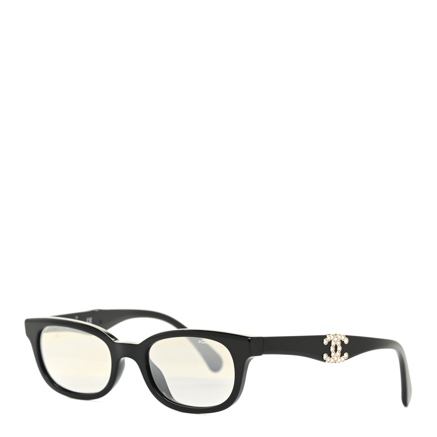 Acetate Square Crystal CC Sunglasses S2264 Black