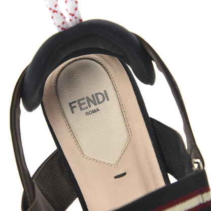 Fendi Technical Mesh FF Colibri Slingback Ballerina Flats 36.5 Tobacco Moro Black Militare 7 of 7