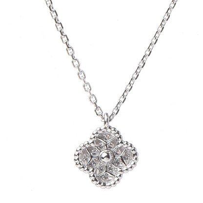 Van Cleef & Arpels 18K White Gold Diamond Sweet Alhambra Pendant Necklace 4 of 8