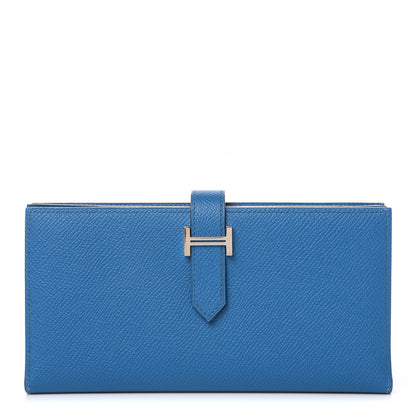 Hermes Epsom Bearn Gusset Wallet Bleu Izmir 1 of 7