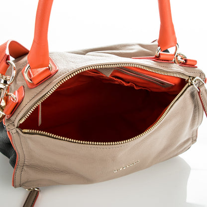 Givenchy Sugar Goatskin Large Tri-Color Pandora Taupe Black Orange 5 of 7