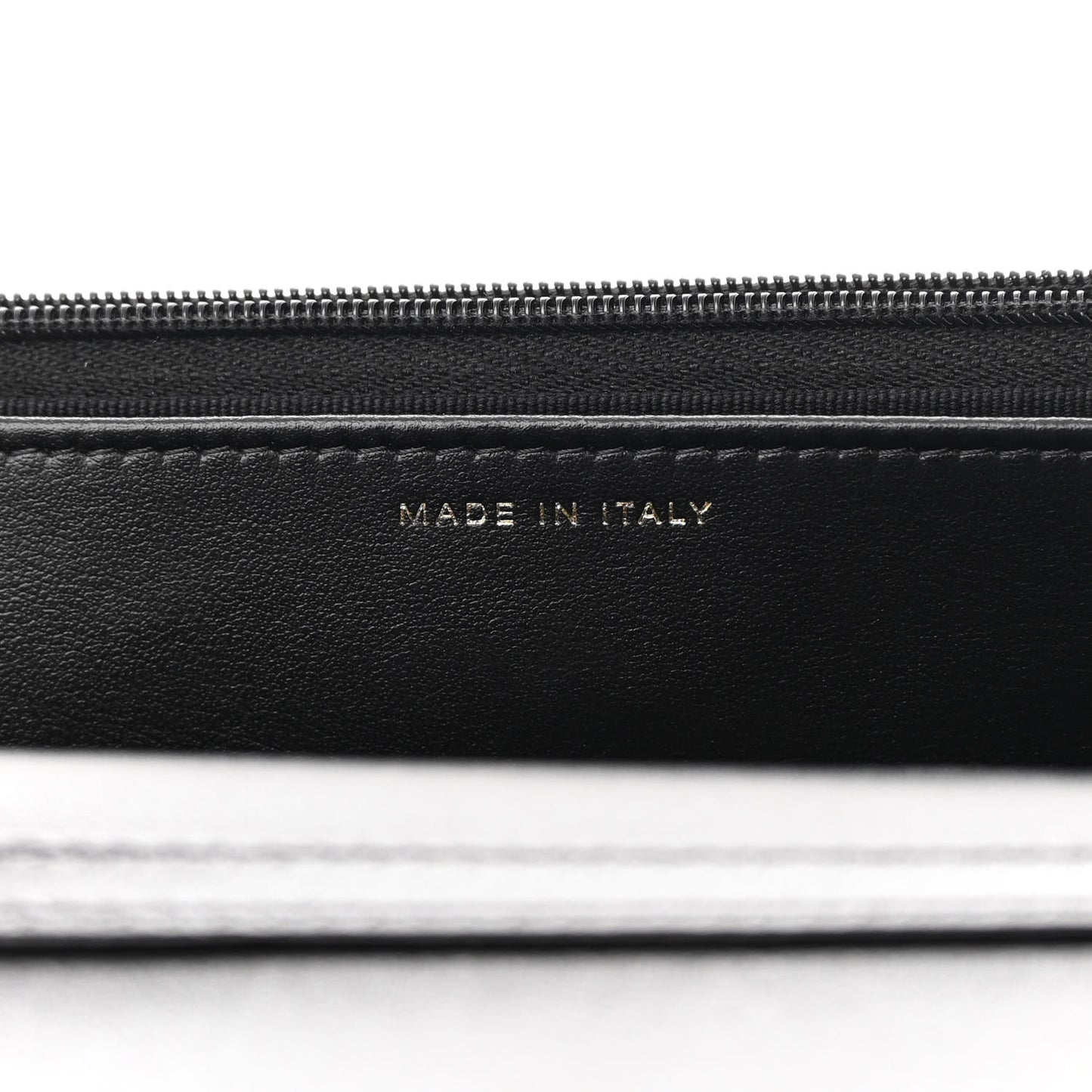Lambskin Quilted Logo WOC Wallet On Chain Black